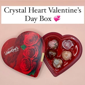 Crystal Heart Carving Valentijnsdag Love Box Carneool Rhodoniet Helder Rozenkwarts Bloem Agaat