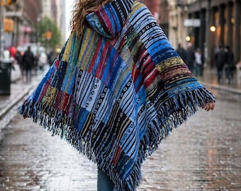 Cotone spesso Puncho proveniente dal Nepal