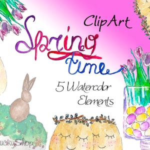 Spring Clipart - Eggs ClipArt - Easter ClipArt - Watercolor Clipart - PNG Baby shower Clip Art - Set Invitation Logo Planner - Home decor
