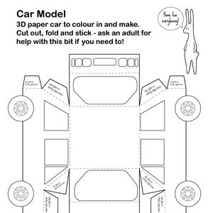 Printable Paper Craft 3 Dimensional Car Model