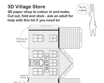 Printable Paper Craft 3 Dimensional Village