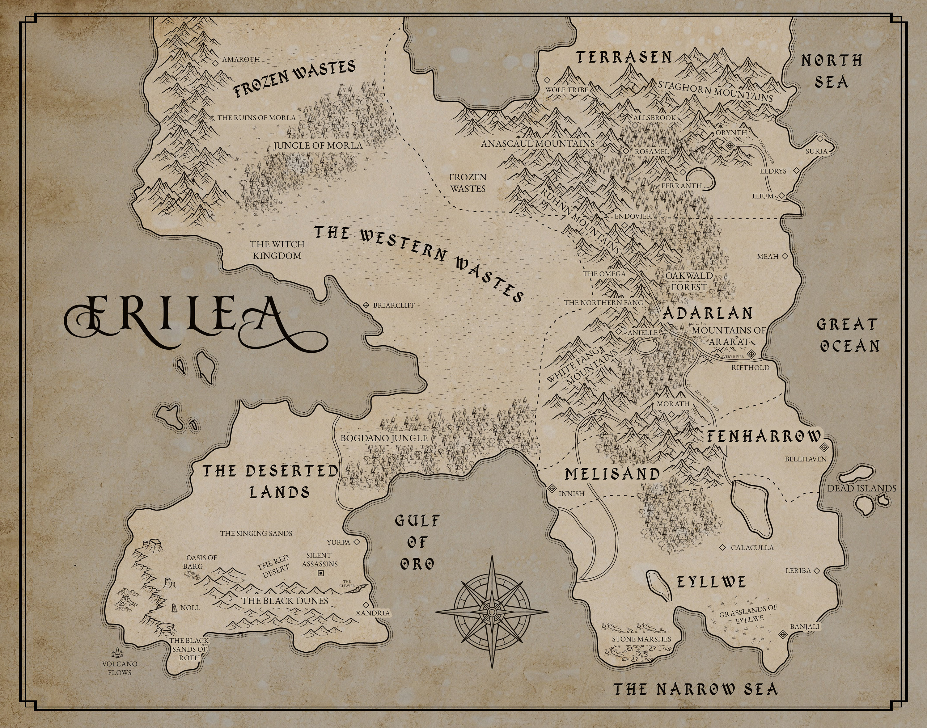 DIGITAL DOWNOAD Throne of Glass Erilea Map Vintage Style Etsy
