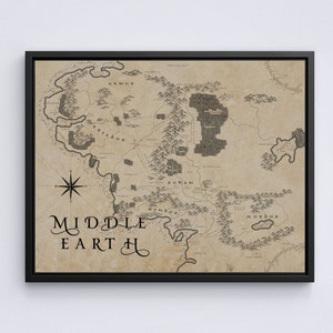 Mittelerde, Herr der Ringe Vintage/PapierStil Landkarte 11x14, Tolkien Geschenk