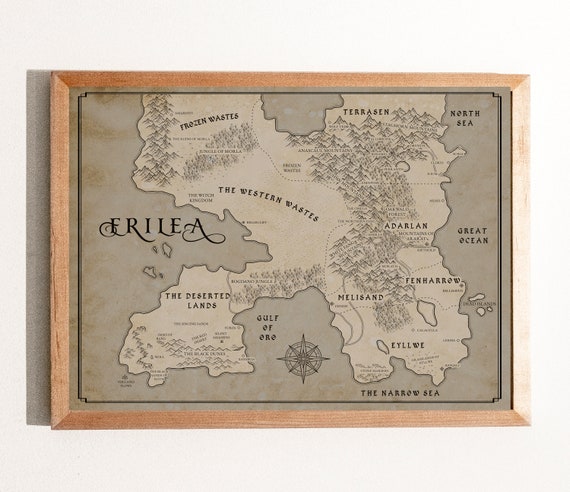 DOWNOAD DIGITALE Trono di vetro Erilea Mappa stile vintage Sarah J