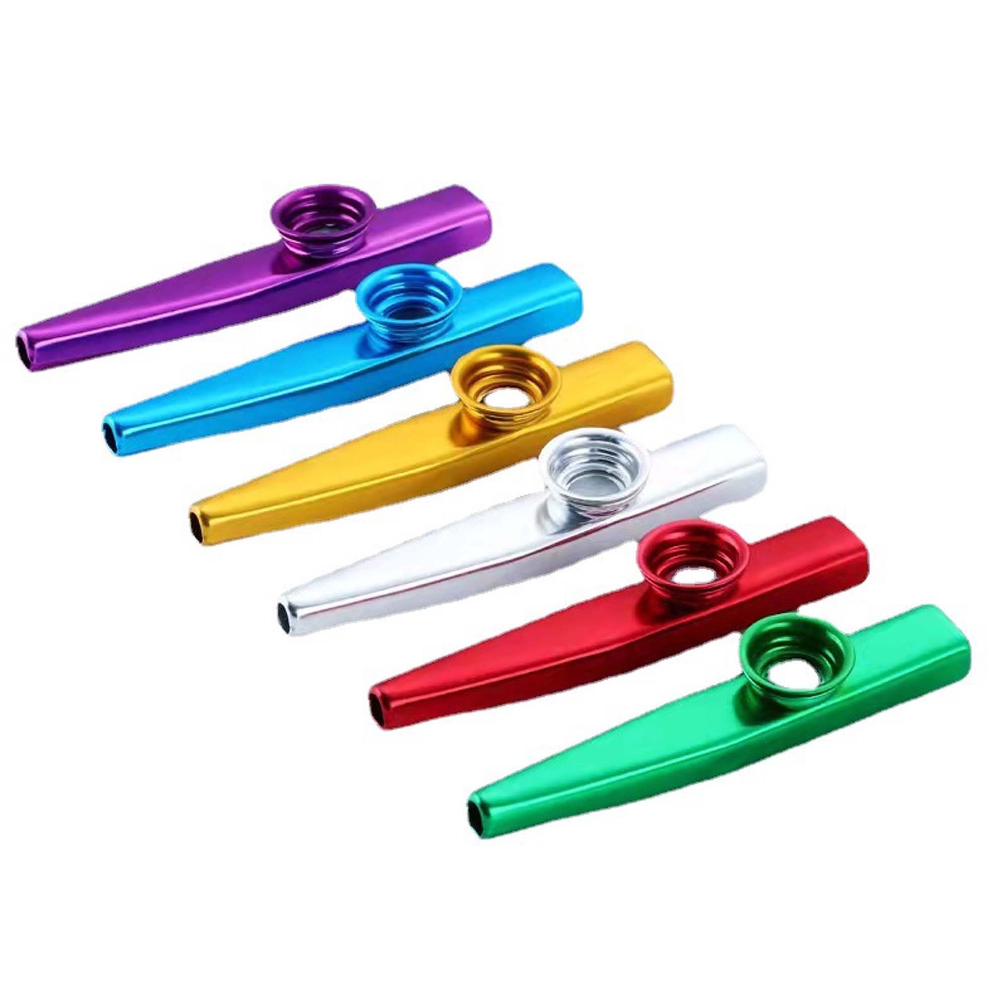 CACAGOO Kazoos Musical Instruments,6 Different Colors of Metal Kazoos for  Kids Child Senior Adult Beginner 