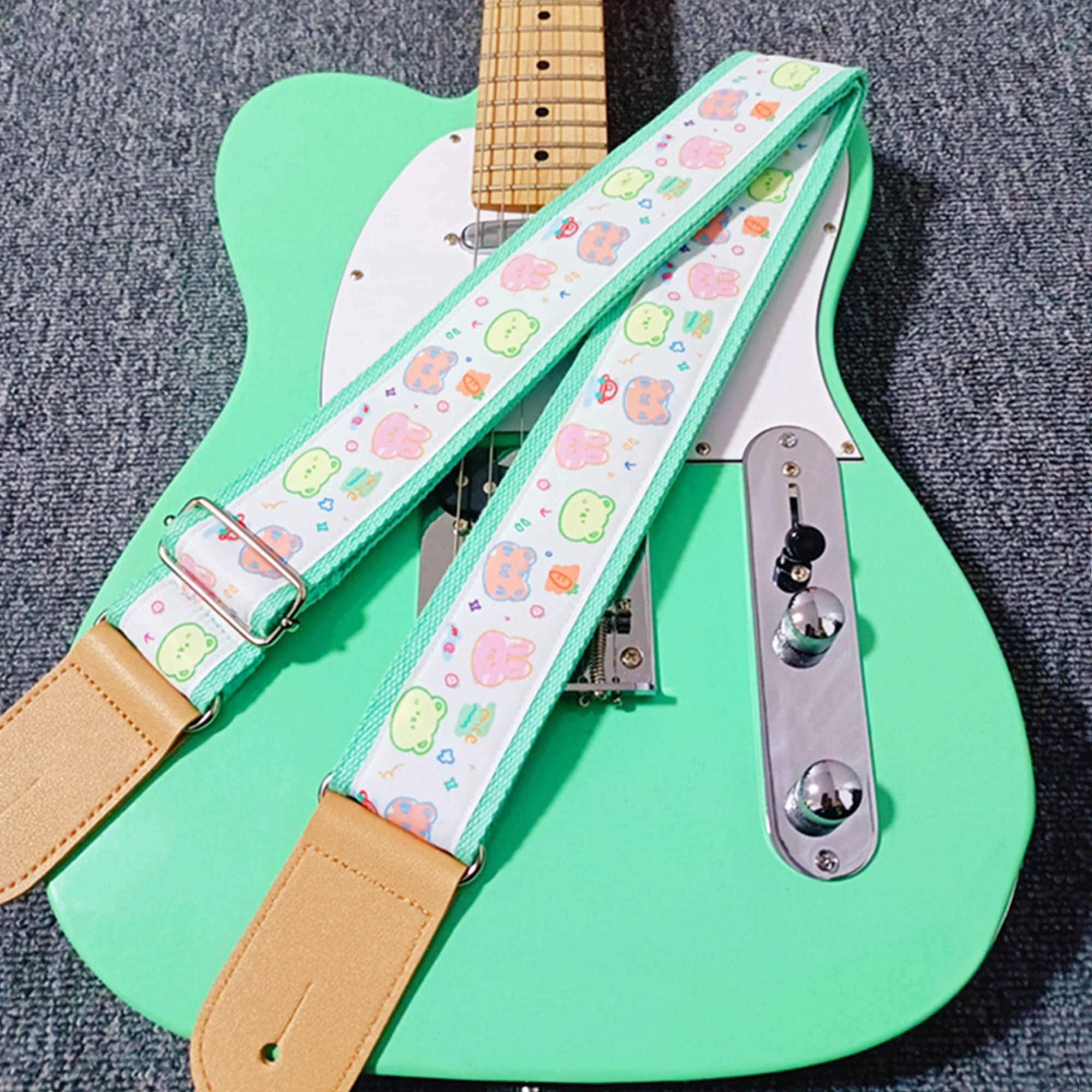 Mint green guitar strap deals
