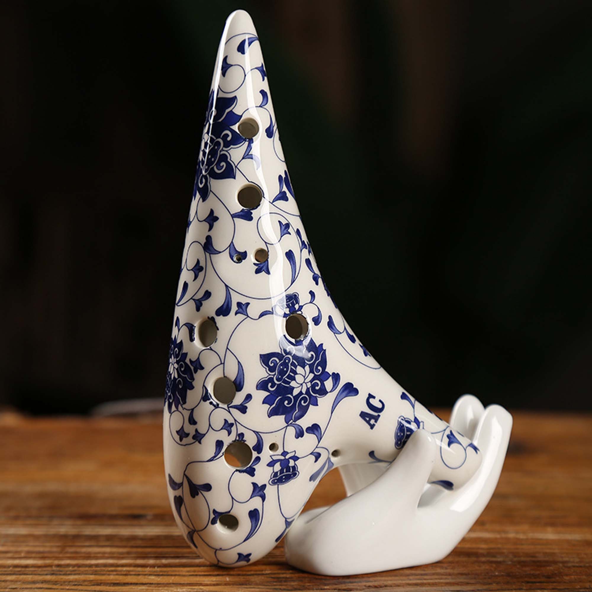 12 Hole Ocarina Traditional Ocarina Blue and White Ocarina Ac