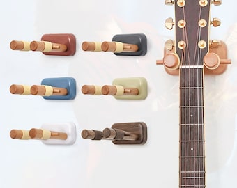 Colgador de pared para guitarra sin agujeros, colgador de madera maciza para guitarra clásica, soporte de pared para ukelele, gancho para guitarra, soporte para ukelele, soportes simples para guitarra