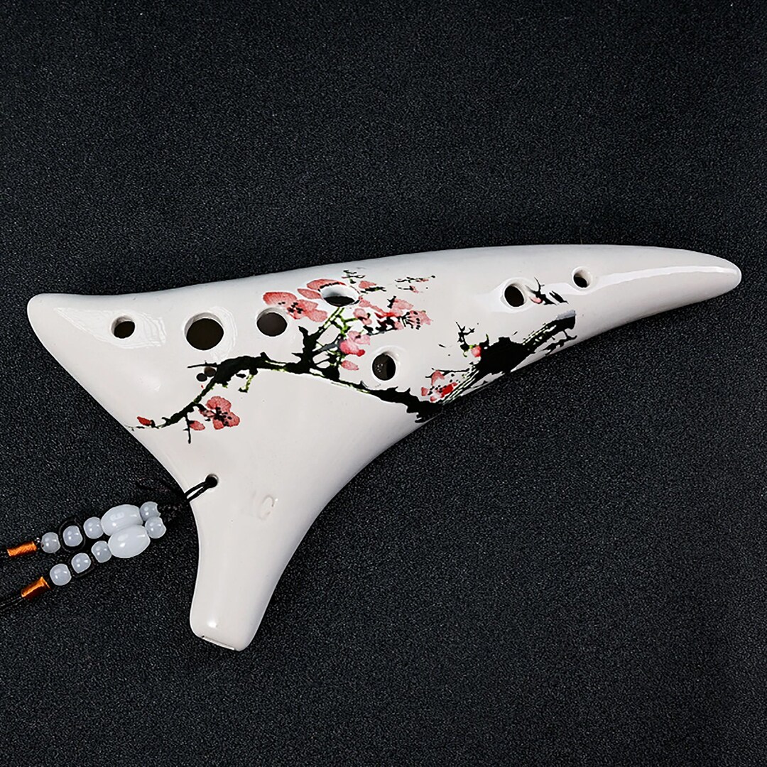 12 Holes Ocarina Ceramic Ocarina Hand Painted Ocarina Etsy