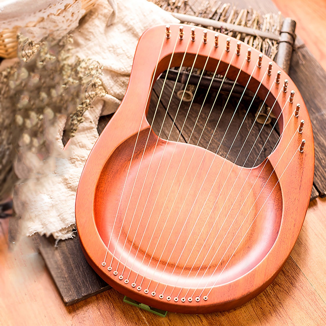Lyre Harp 16 Metal Strings Lyra Harp Wooden Harp Acoustic Etsy