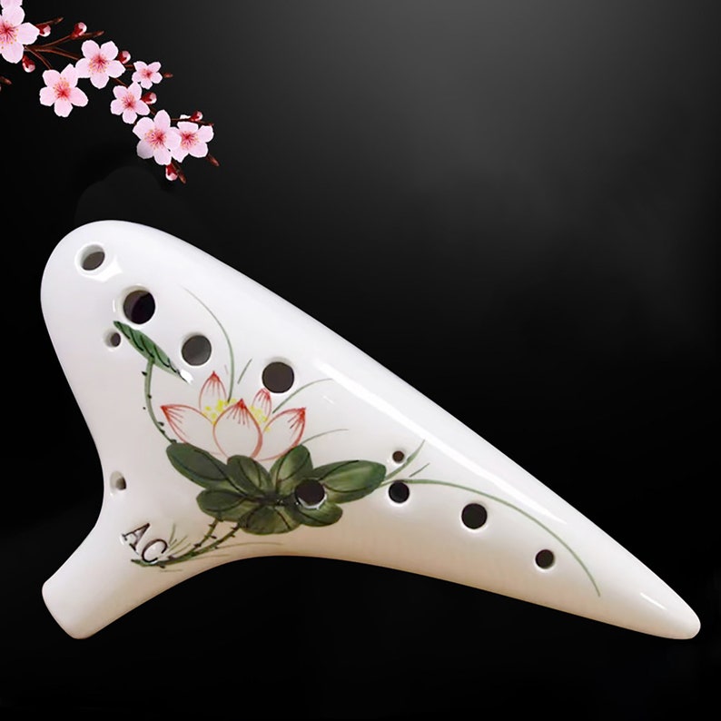 12 Hole Professional Ocarina, Ceramic Ocarina, Alto C Tone Classic Flute Instruments, Ceramic Musical Instruments, Musical Instruments E