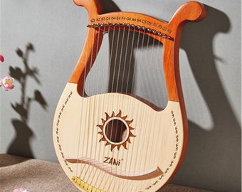 Harp Instruments, 19 String Harp, Musical Instruments, Lyre Instrument, Lyre Harp, Stringed Instruments, Lyre Harp, Wooden Instruments