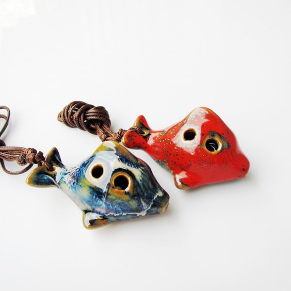 6hole Small Fish Ocarina,Soundable Musical Instrument,Portable Musical Instrument,Ocarina Musical Instrument,Ceramic Pendant,Ocarina Pendant