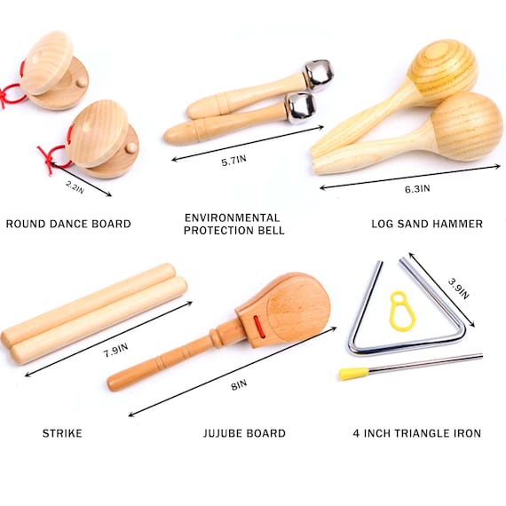 Instruments de percussion Orff, ensembles d'instruments pour enfants,  instruments en bois, tambourins, cloches tactiles, jouets musicaux, cadeaux pour  enfants -  France