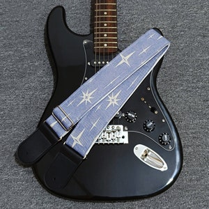 Blue Star Guitar Strap, Denim Canvas Guitar Strap, Retro Thickened Guitar Strap, Music Instrument Straps, Guitar Accessories, Christmas Gift