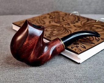 Handcrafted Pear Wood Tobacco Pipe: Long Churchwarden Style (9mm Filter