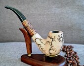Smoking pipe, Long tobacco pipe quot Spark quot , wooden pipe, handmade wood pipes 9 mm filter, smoking bowl
