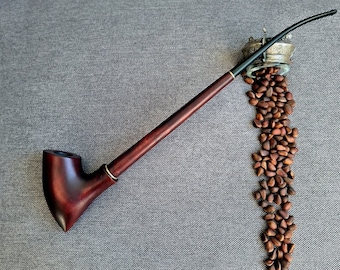 Long pipe Tobacco pipes Wooden pipe handcrafted Tobacco bowl Christmas gift