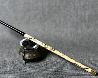 Bocchino in legno, bocchino lungo. Fatto a mano 10,6"/270 mm, Adatto a sigarette sottili, bocchino intagliato a mano