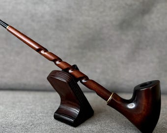 Long Pear Wood Churchwarden Pipe: 9mm Filter
