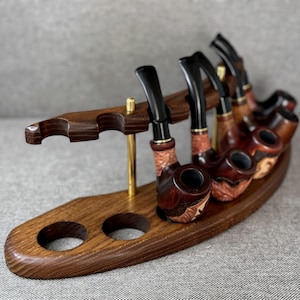 7つの喫煙ボウル用パイプスタンド - タバコパイプラック - 木製パイプホルダー - スタンドラック - 喫煙パイプホルダー