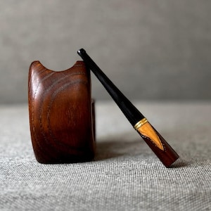 Wooden cigarette holder, long cigarette holder. Handmade 3.5&quot;/90mm, Fits regular cigarettes, hand carved cigarette holder