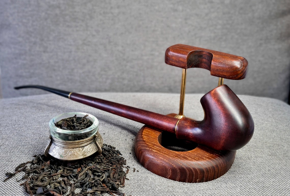 Long smoking pipe Wooden Tobacco pipes Long stem Pipe Hand Etsy