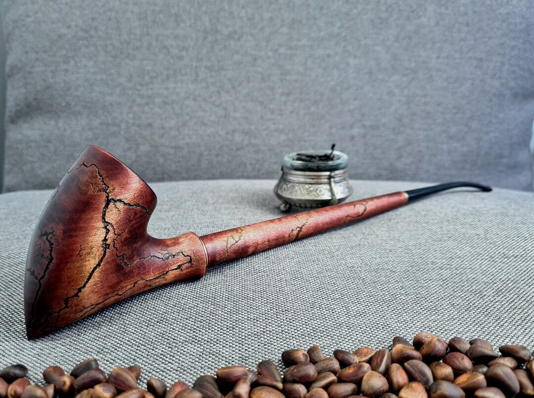 long pipe tobacco Handcrafted Pear Wood Smoking Pipe: Churchwarden Style, 9mm Filter Churchwarden pipe - Wikipedia