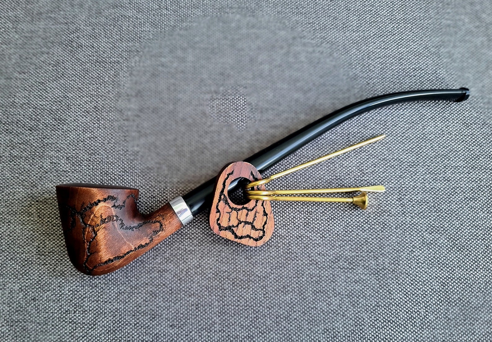 Tobacco Smoking Pipe Cleaning Tool Reamer Tamper Brass Wood Etsy