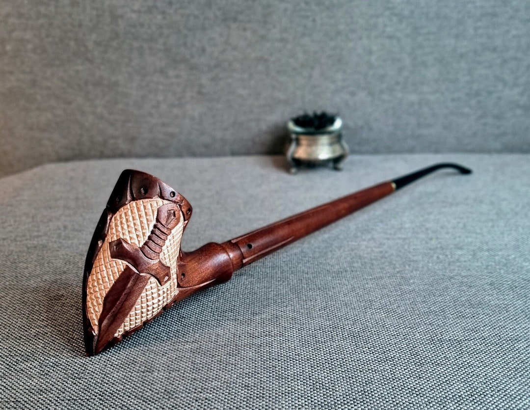 13.2 Smoking Pipe sword, Wooden Tobacco Pipe Churchwarden, Smoking