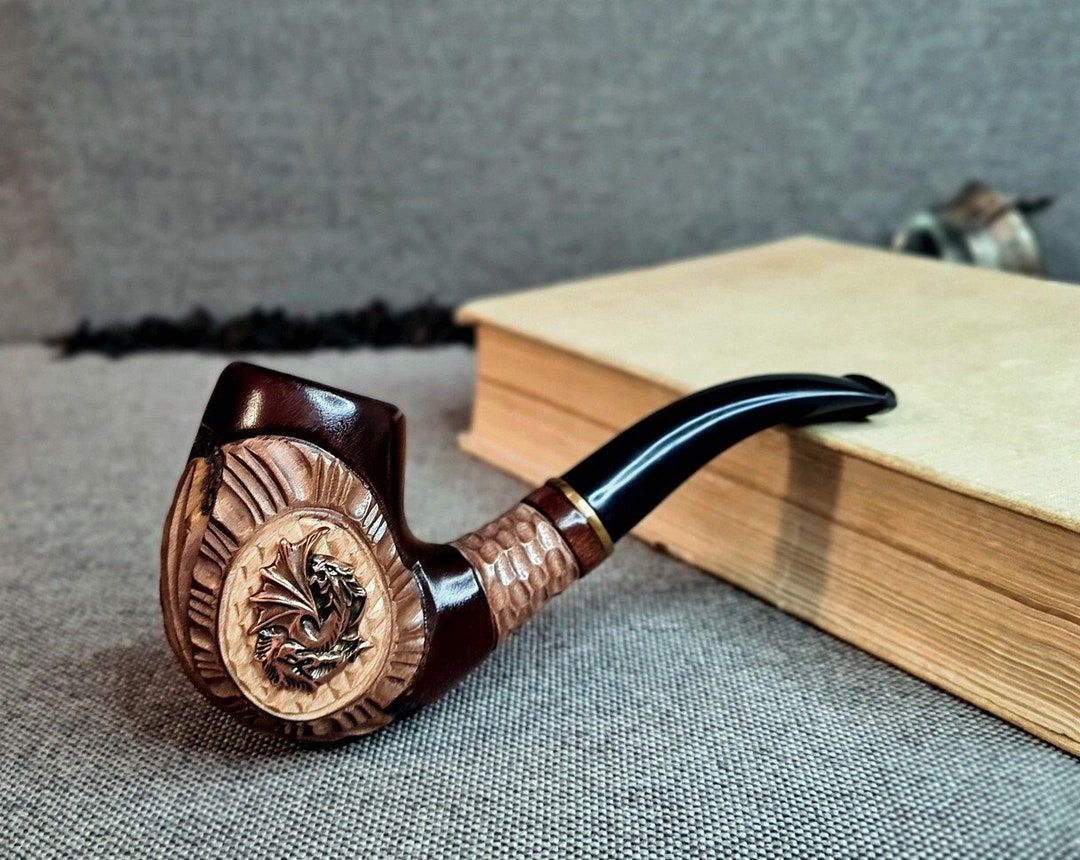 Smoking Pipe Dragon Wood Tobacco Bowl Gift Carved Pipe - Etsy