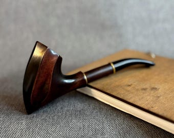 Long Churchwarden Tobacco Pipe: Handcrafted Pear Wood, 9mm Filter