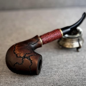 Pipa de tabaco de madera de peral hecha a mano: filtro de 9 mm