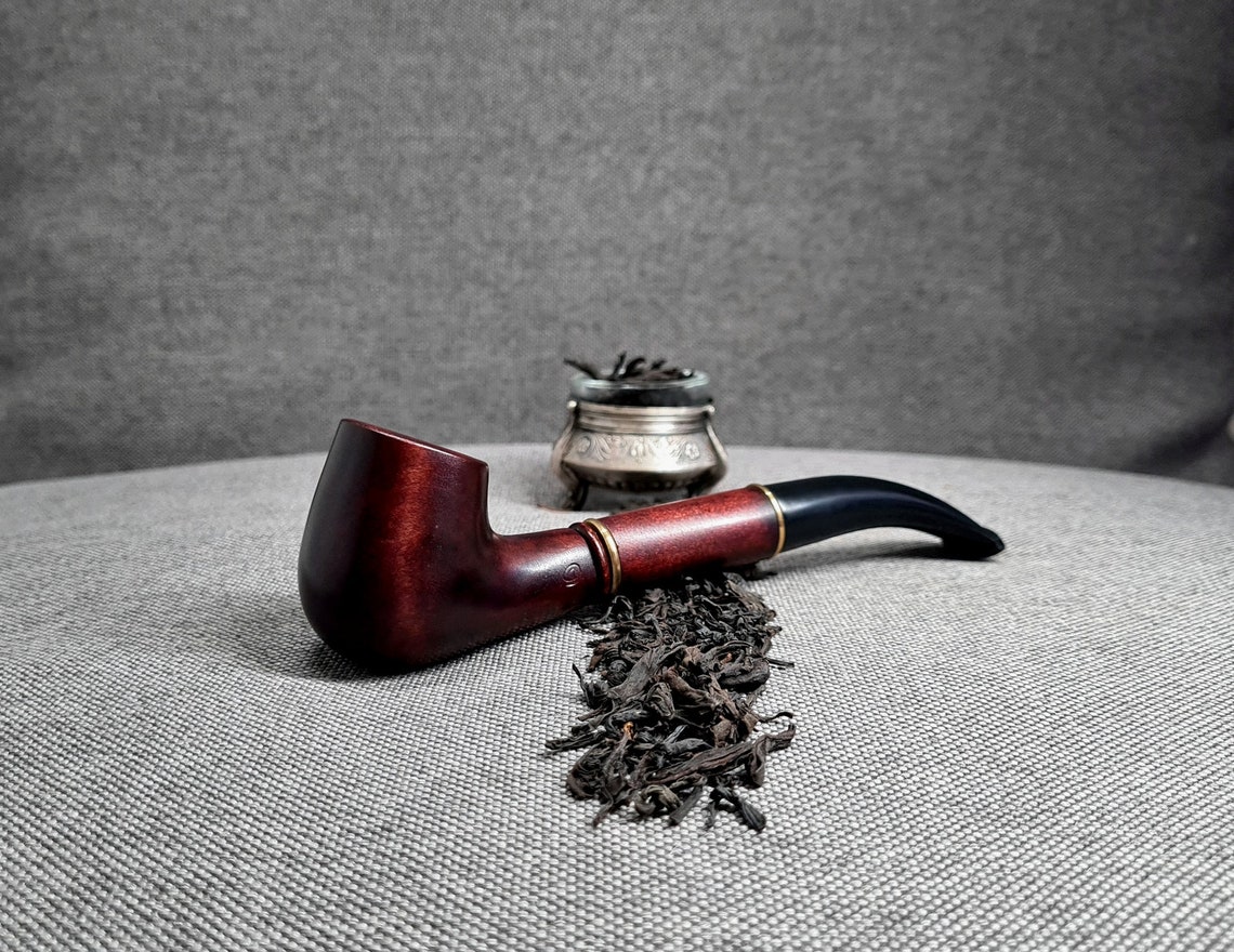 Wood tobacco pipe with Cleaning tool Briar pipe Tobacco bowl Etsy