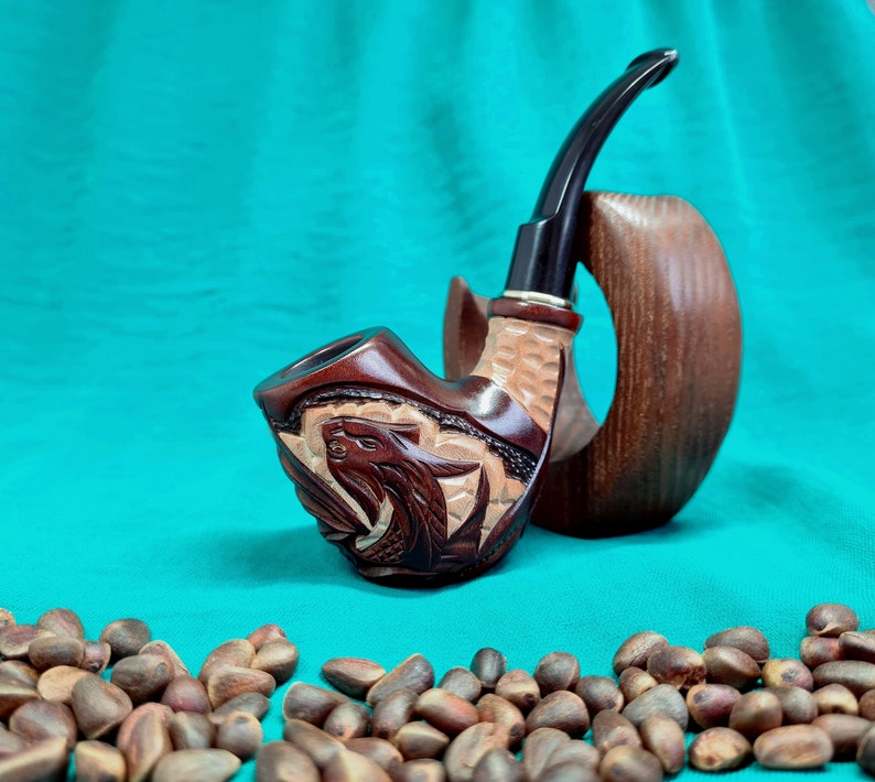 Smoking Pipe Dragon Tobacco Pipe Exclusive Wood Pipes Tobacco Etsy