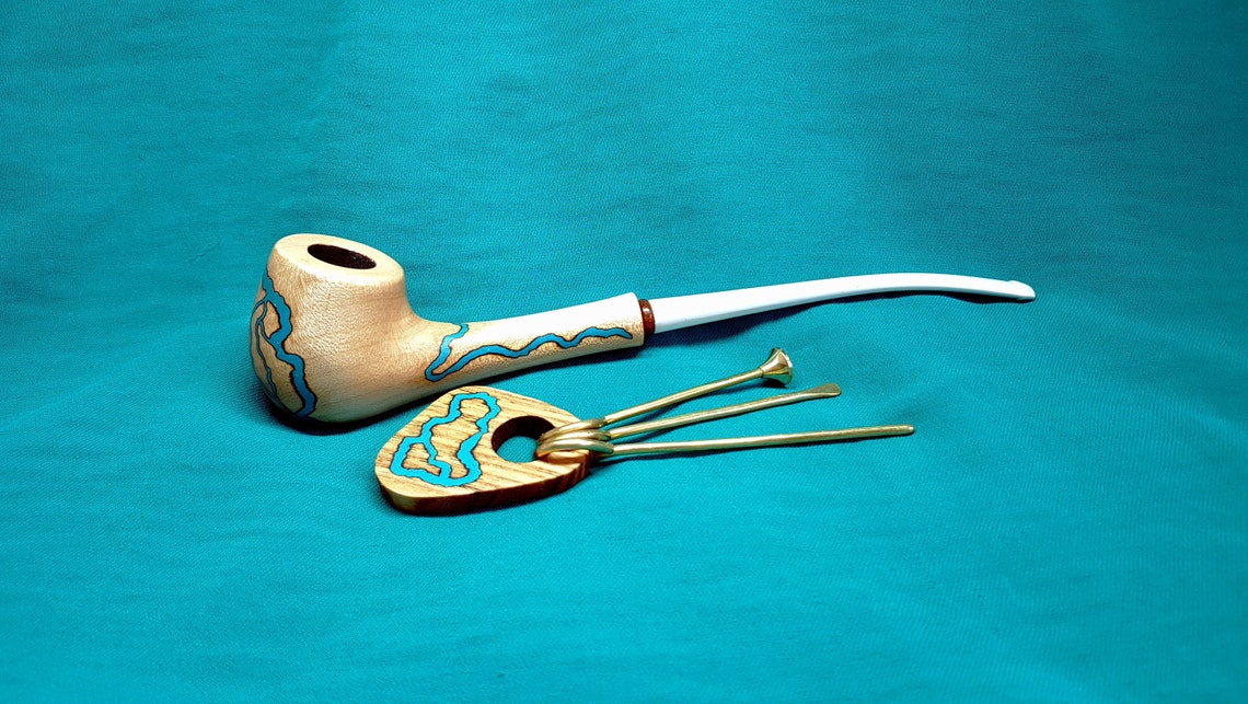 Wood smoking pipe & Cleaning tool Briar pipe Tobacciana pipe Etsy