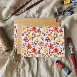 Carte de voeux feuille d'automne/carte vierge faite main/carte de voeux feuilles d'automne/carte de voeux automne/carte de Thanksgiving heureux/carte de voeux Halloween
