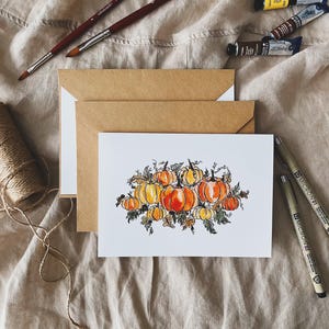 Carte de voeux citrouille/carte vierge faite main/carte de voeux citrouille/carte de voeux automne/carte Happy Thanksgiving/carte de voeux Halloween