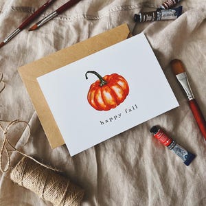 Carte de voeux citrouille/carte vierge faite main/carte de voeux joyeux automne/carte de voeux automne/carte joyeux Thanksgiving/carte de voeux Halloween