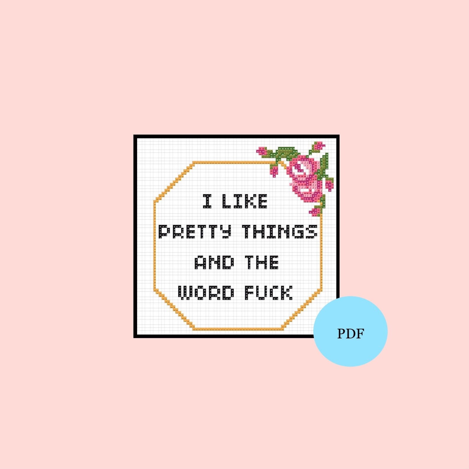 Rude cross stitch PDF pattern pretty things | Etsy