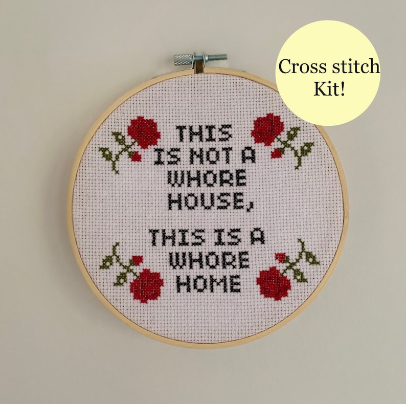 Funny rude whore house cross stitch kit Etsy