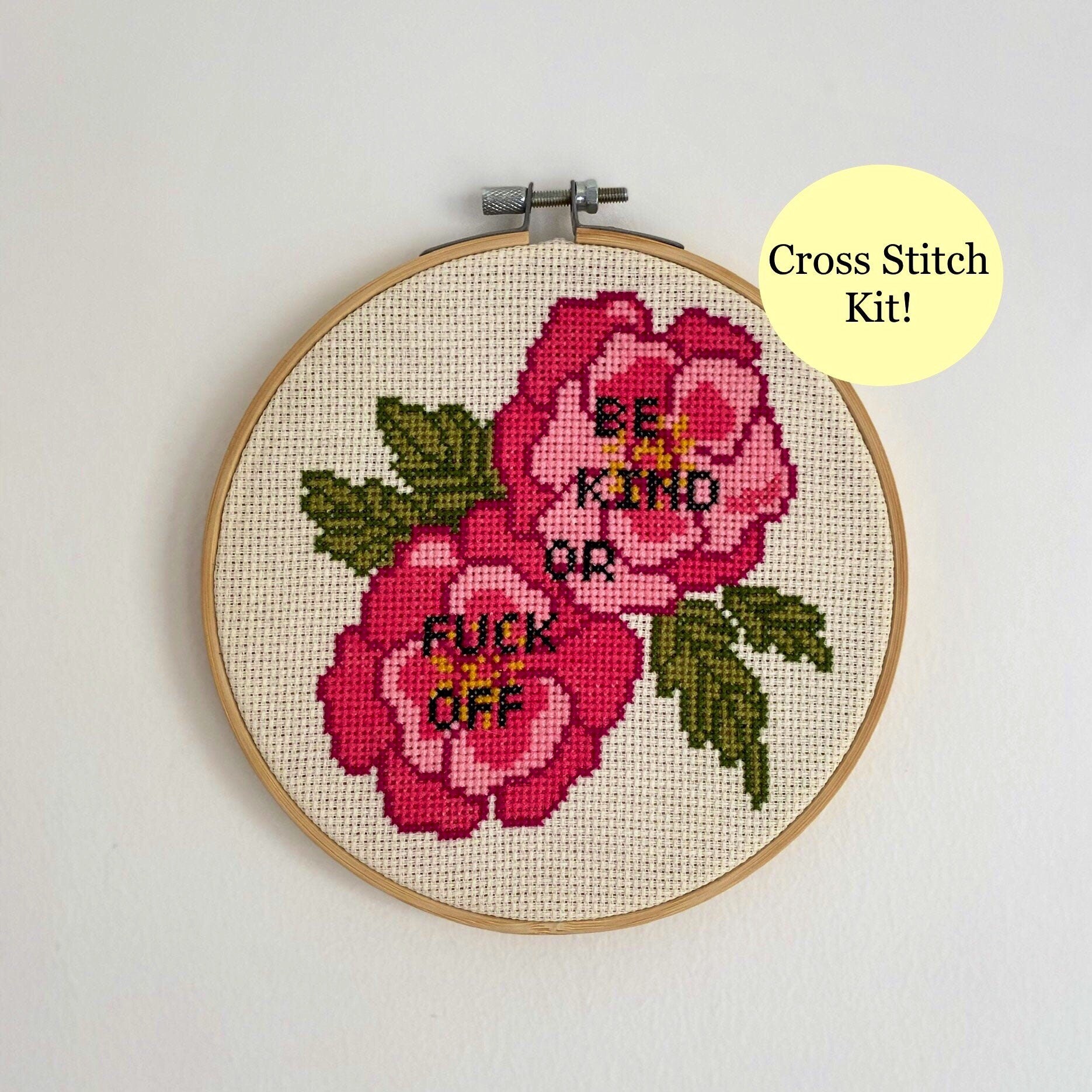 Rude Offensive Funny be Kind Cross Stitch Kit Etsy