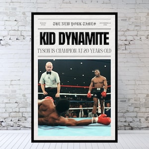 Mike Tyson Newspaper, Tyson Heavyweight Champion, Vintage Boxing, 1986