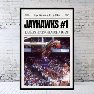 Kansas Jayhawks 1988 Championship Newspaper Print - Framed