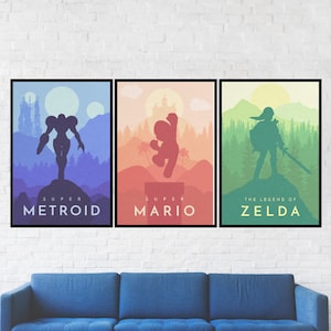 Zelda Poster Print, Super Mario, Mario Bros, Metroid, Super Metroid, The Legend of Zelda, Zelda Art, Link To The Past, Nintendo Art, (12x18)