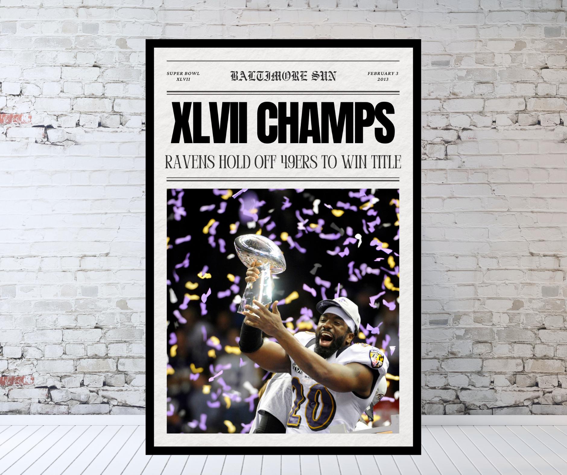 Baltimore Ravens Newspaper, Super Bowl Champions, Super Bowl XLVII