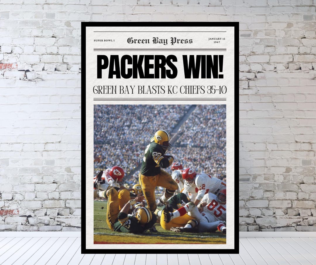 Green Bay Packers Newspaper, Super Bowl 1, Packers Super Bowl Win