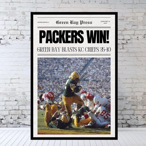 Green Bay Packers Newspaper, Super Bowl 1, Packers Super Bowl Win, Packers Football, Green Bay Football, 1967
