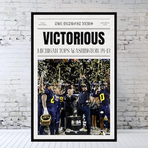 Michigan Wolverines Newspaper, 2023 National Champions, Michigan Football, VICTORIOUS