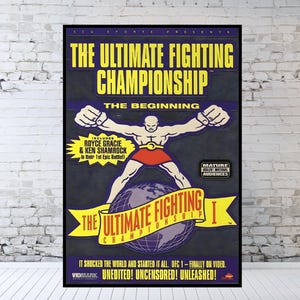 UFC 1 Fight Poster, Vintage UFC, Gracie vs Shamrock